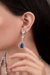 Anana_Blue Crystals, Gemstones Royal Silver Plated Jewelry Set _Online_at_Aza_Fashions
