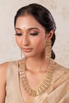 Buy_Anana_Gold Plated Brass Necklace And Earring Set _at_Aza_Fashions