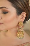 Shop_Anana_Green Gold Plated Designer Earrings _at_Aza_Fashions