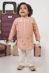Buy_Little Brats_Pink Cotton Embroidery Aeroplan Hand Kurta Set _at_Aza_Fashions