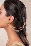 Buy_Anana_Gold Plated Beads, Chains Finish Designer Ear _at_Aza_Fashions