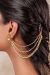 Shop_Anana_Gold Plated Beads, Chains Finish Designer Ear _at_Aza_Fashions