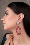 Buy_Anana_Red Stones Ruby Designer Earrings _at_Aza_Fashions