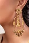 Shop_Anana_Gold Plated Two Tone Brass Designer Earrings _at_Aza_Fashions