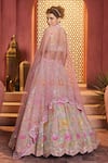 Aneesh Agarwaal_Cream Silk Organza, Net Sequins, Embroidery, Beads Floral Lehenga Set _Online_at_Aza_Fashions