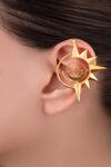 Shop_Anana_Gold Plated Brass Designer Earcuffs _at_Aza_Fashions