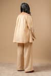 Doodlage_Beige Cotton Embroidery Organic Pant _Online_at_Aza_Fashions