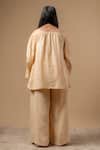 Shop_Doodlage_Beige Cotton Embroidery Organic Pant _at_Aza_Fashions