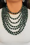 Buy_Prerto_Emerald Green Lumi Multi-layer Necklace _at_Aza_Fashions