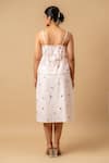 Shop_Doodlage_Pink Linen Embroidery Square Neck Top And Skirt Set _at_Aza_Fashions