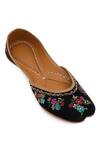 Buy_NR By Nidhi Rathi_Black Embellished Velvet Juttis _at_Aza_Fashions