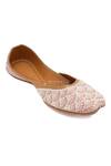 Buy_NR By Nidhi Rathi_Rose Gold Embroidered Flat Juttis _at_Aza_Fashions
