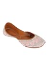 Buy_NR By Nidhi Rathi_Pink Embellished Square-toe Juttis _at_Aza_Fashions