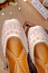 Shop_NR By Nidhi Rathi_Pink Embellished Square-toe Juttis 