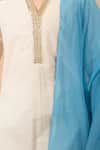 Buy_Samyukta Singhania_Off White Cotton Embroidery V-neck Kurta Set With Dupatta _Online_at_Aza_Fashions