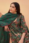 Gulabo Jaipur_Green Cotton Embroidery Round Neck Floral Print Kurta Pant Set _Online_at_Aza_Fashions
