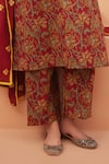Shop Gulabo Jaipur Red Cotton Embroidery Keyhole Neck Floral Print Kurta Pant Set Online at Aza Fashions Shop_Gulabo Jaipur_Red Cotton Embroidery Keyhole Neck Floral Print Kurta Pant Set_Online_at_Aza_Fashions