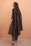 Shop_Gulabo Jaipur_Black Cotton Embroidery V-neck Anarkali Set With Dupatta _at_Aza_Fashions