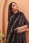 Shop_Gulabo Jaipur_Black Cotton Embroidery V-neck Anarkali Set With Dupatta _Online_at_Aza_Fashions