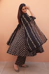 Gulabo Jaipur_Black Cotton Embroidery V-neck Anarkali Set With Dupatta _at_Aza_Fashions