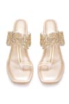 Shop_Sole House_Gold Sequins, Embroidery Chantilly Lace Heels _Online_at_Aza_Fashions