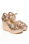 Buy_Sole House_Gold Glitter Luxe Wedges _at_Aza_Fashions