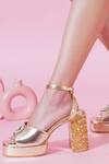 Buy_Sole House_Gold Rhinestones Glam Block Heels _at_Aza_Fashions