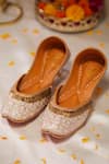Buy_House Of Vian_Gold Designer Aabroo Juttis _at_Aza_Fashions
