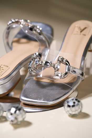 House of Vian_Silver Crystals Bianca Heels _Online_at_Aza_Fashions