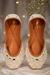 Shop_House Of Vian_Cream Embellished Silk Juttis _at_Aza_Fashions