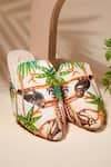 Shop_House Of Vian_Beige Embroidery Happy Hornbill Designer Mules _at_Aza_Fashions
