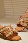 House Of Vian_Beige Designer Flats With Embellishments _Online_at_Aza_Fashions