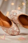 Buy_House Of Vian_Peach Embroidered Designer Juttis _Online_at_Aza_Fashions