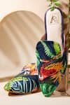 Shop_House Of Vian_Green Parrot Paradise Canvas Mules _at_Aza_Fashions