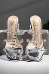 Buy_House Of Vian_Silver Rhinestones Designer Heels With Embellishments _at_Aza_Fashions