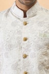 Arihant Rai Sinha_Cream Silk Embroidery And Yellow Sherwani Set _Online_at_Aza_Fashions