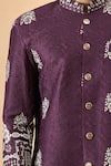 Buy_Arihant Rai Sinha_Wine Silk Embroidery Sherwani And White Pant Set _Online_at_Aza_Fashions