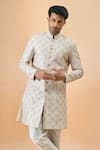 Arihant Rai Sinha Cream Silk Sherwani Set Online at Aza Fashions Arihant Rai Sinha_Cream Silk Sherwani Set _Online_at_Aza_Fashions