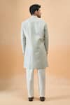 Shop_Arihant Rai Sinha_Blue Jacquard, Silk Designer Sherwani And Pant Set _at_Aza_Fashions