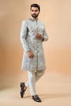 Buy_Arihant Rai Sinha_Multi Color Silk Embroidery Sherwani And Pant Set _at_Aza_Fashions
