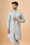 Shop_Arihant Rai Sinha_Multi Color Silk Embroidery Sherwani And Pant Set _Online_at_Aza_Fashions