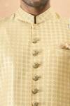 Buy_Arihant Rai Sinha_Yellow Jacquard, Silk Sherwani And White Pant _Online_at_Aza_Fashions