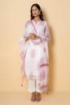 Buy Kameez White Kota Doria, Cotton Mandarin Collar Rose Block Print Suit Set at Aza Fashions Buy_Kameez_White Kota Doria, Cotton Mandarin Collar Rose Block Print Suit Set _at_Aza_Fashions