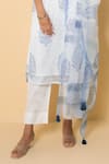 Buy Kameez White Kota Doria, Cotton Mandarin Collar Porcelain Blue Block Print Suit Set Online at Aza Fashions Buy_Kameez_White Kota Doria, Cotton Mandarin Collar Porcelain Blue Block Print Suit Set _Online_at_Aza_Fashions