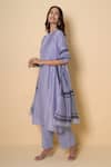 Shop Kameez Purple Chanderi, Cotton Embroidery Round Lavender Haze Block Print Suit Set Online at Aza Fashions Shop_Kameez_Purple Chanderi, Cotton Embroidery Round Lavender Haze Block Print Suit Set _Online_at_Aza_Fashions