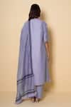Shop Kameez Purple Chanderi, Cotton Embroidery Round Lavender Haze Block Print Suit Set at Aza Fashions Shop_Kameez_Purple Chanderi, Cotton Embroidery Round Lavender Haze Block Print Suit Set _at_Aza_Fashions