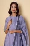 Kameez Purple Chanderi, Cotton Embroidery Round Lavender Haze Block Print Suit Set at Aza Fashions Kameez_Purple Chanderi, Cotton Embroidery Round Lavender Haze Block Print Suit Set _at_Aza_Fashions