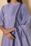 Buy Kameez Purple Chanderi, Cotton Embroidery Round Lavender Haze Block Print Suit Set Buy_Kameez_Purple Chanderi, Cotton Embroidery Round Lavender Haze Block Print Suit Set