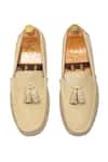 Shop_Domani_Beige Gommino Suede Tassel Loafers _at_Aza_Fashions