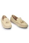Buy_Domani_Beige Gommino Suede Tassel Loafers _at_Aza_Fashions